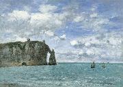 Eugene Boudin The Cliff of Aval oil painting on canvas